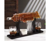 Мини бар Графин пулемет Узи и 2 стакана для виски