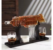 Мини бар Графин пулемет Узи и 2 стакана для виски