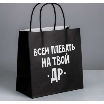 Пакет подарочный «Всем плевать на твой др»